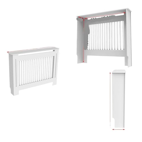 Heizkörperverkleidung Stilvoller Schrank mit Grillplatte, integriertem Regal for Heizgeräte und Kamine, moderne Sicherheitslösung for das Zuhause(White Vertical M) von JCXIOC
