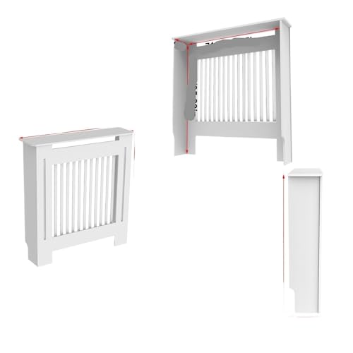 Heizkörperverkleidung Stilvoller Schrank mit Grillplatte, integriertem Regal for Heizgeräte und Kamine, moderne Sicherheitslösung for das Zuhause(White Vertical S) von JCXIOC
