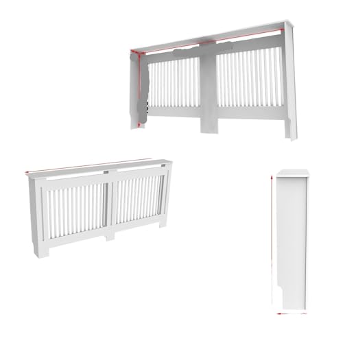 Heizkörperverkleidung Stilvoller Schrank mit Grillplatte, integriertem Regal for Heizgeräte und Kamine, moderne Sicherheitslösung for das Zuhause(White Vertical XL) von JCXIOC