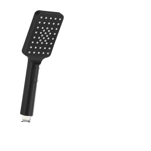 JCXIOC Regenduschkopf Schwarzer Goldener Duschkopf Regendusche Wasserhahnkopf Großer Durchfluss Regendusche Kopf ABS Handbrause Wasserhahn Zubehör(Black Handshower) von JCXIOC