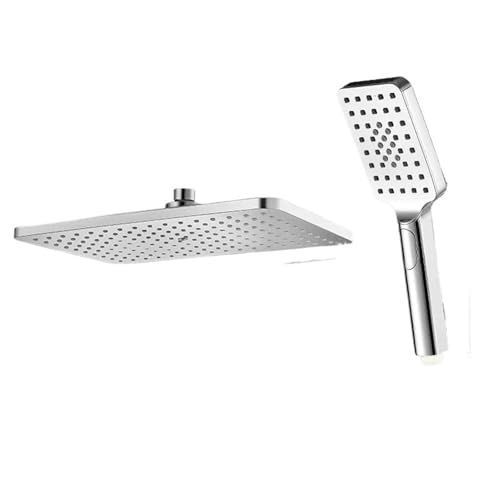 JCXIOC Regenduschkopf Schwarzer Goldener Duschkopf Regendusche Wasserhahnkopf Großer Durchfluss Regendusche Kopf ABS Handbrause Wasserhahn Zubehör(Chrome Color) von JCXIOC