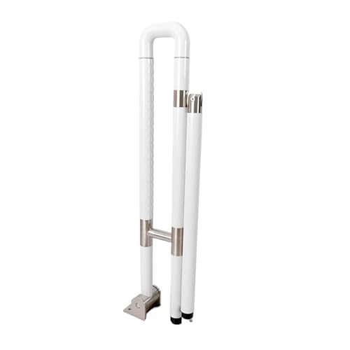 Klappbarer Toiletten-Handgriff 60/75 cm Badezimmer-Klappstützgriff, Aufstehhilfe, WC-Handlauf, hochklappbarer Badezimmer-Haltegriff(White,715MM_60CM) von JCXIOC