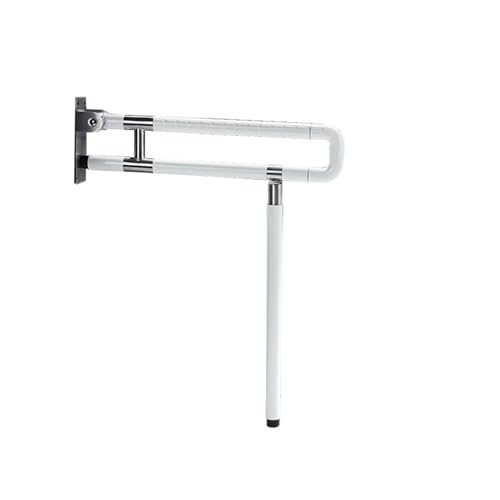 Klappbarer Toiletten-Handgriff Hochklappbarer Badezimmer-Haltegriff, klappbarer Waschraum-Handlauf for schwangere Frauen und ältere Menschen(WHITE,60cm) von JCXIOC