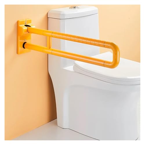 Klappbarer Toiletten-Handgriff Wand-Stützgriff for ältere Menschen, rutschfest, for Zuhause, Edelstahl, WC, Duschstange, Hilfsstange, Badezimmer-Handlauf(Yellow12x60cm) von JCXIOC