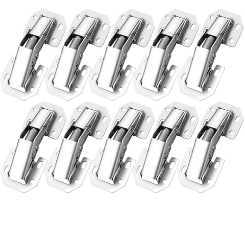 Klappscharnier mit Verriegelung 16-2 Stück Schrankscharniere, verstellbare Montageplatten for gerahmte oder rahmenlose Türen, Soft-Close, 90-Grad-Scharnier, Möbelbeschläge(10PCS) von JCXIOC