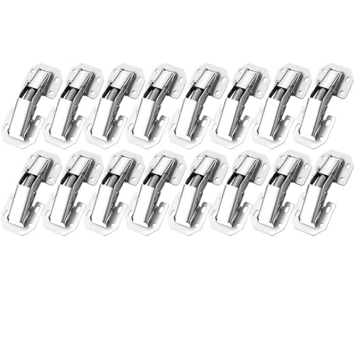 Klappscharnier mit Verriegelung 16-2 Stück Schrankscharniere, verstellbare Montageplatten for gerahmte oder rahmenlose Türen, Soft-Close, 90-Grad-Scharnier, Möbelbeschläge(16PCS) von JCXIOC