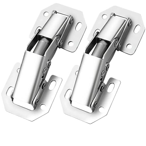 Klappscharnier mit Verriegelung 16-2 Stück Schrankscharniere, verstellbare Montageplatten for gerahmte oder rahmenlose Türen, Soft-Close, 90-Grad-Scharnier, Möbelbeschläge(2PCS) von JCXIOC