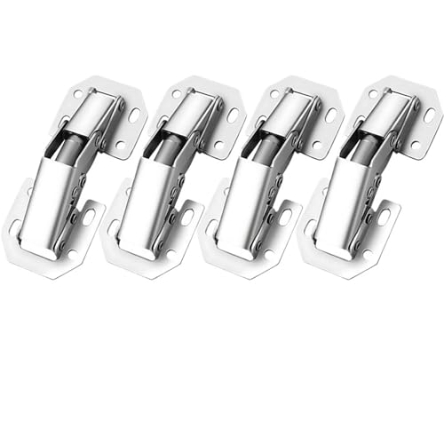 Klappscharnier mit Verriegelung 16-2 Stück Schrankscharniere, verstellbare Montageplatten for gerahmte oder rahmenlose Türen, Soft-Close, 90-Grad-Scharnier, Möbelbeschläge(4PCS) von JCXIOC