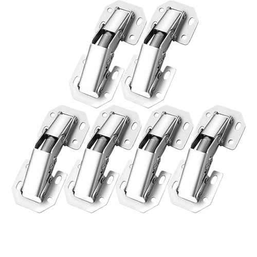 Klappscharnier mit Verriegelung 16-2 Stück Schrankscharniere, verstellbare Montageplatten for gerahmte oder rahmenlose Türen, Soft-Close, 90-Grad-Scharnier, Möbelbeschläge(6PCS) von JCXIOC