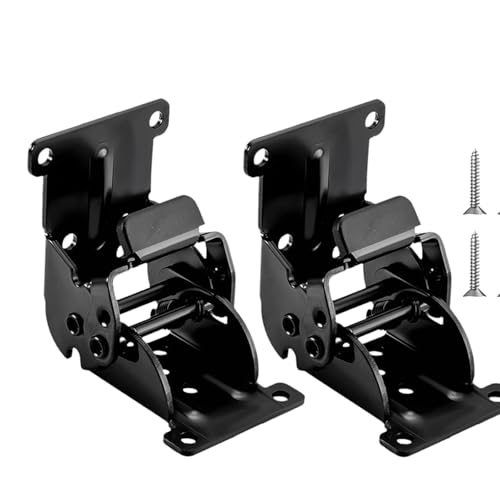Klappscharnier mit Verriegelung 2 stücke Möbel Bein Scharniere Tisch Fuß Klapp Scharnier Multi-Winkel Verdickt Schaukel Tür 90 Grad Self-Locking scharnier Accessy(2Pcs black) von JCXIOC