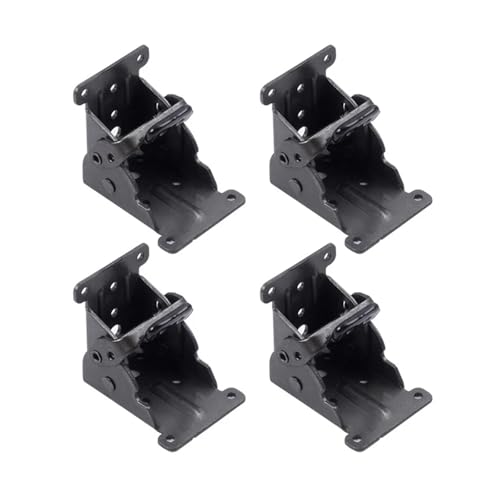 Klappscharnier mit Verriegelung 4-teilige faltbare Halterung, selbstsichernde Scharnier-Hardware mit Schraubverschluss, ausziehbare Unterstützung for Tischbeine, Bettfüße, Werkbank(Black) von JCXIOC