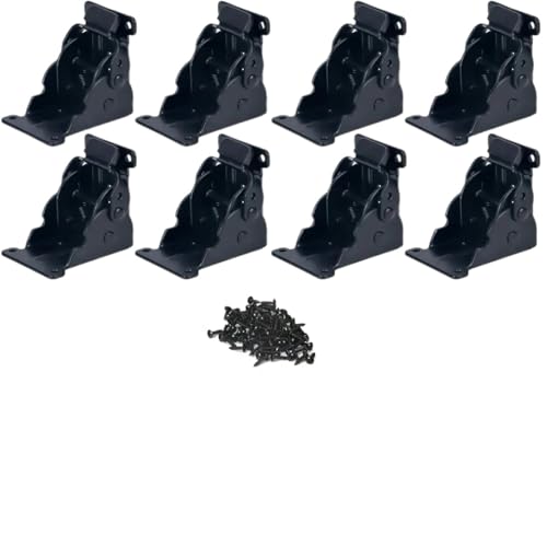 Klappscharnier mit Verriegelung 8er-Pack 90-Grad-Klapptischbeinhalterungen, Verriegelungsverlängerungs-Stützhalterung, Hochleistungs-Klapphalterungen, faltbare Selbstverriegelung(Black) von JCXIOC