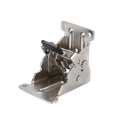 Klappscharnier mit Verriegelung 90-Grad-Beschläge, Stuhlverlängerung, Möbelhalterungen, selbstsicherndes Klappscharnier, faltbarer Stützrahmen, Tischbein(Silver) von JCXIOC