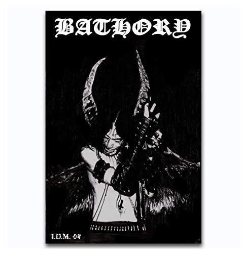 RUIYANMQ Leinwanddruck Bathory Quorthon Musikband Schwarz-Weiß-Poster Wandkunst Bild Dekoration Geschenk Nz45Wm 40X60Cm Rahmenlos von RUIYANMQ