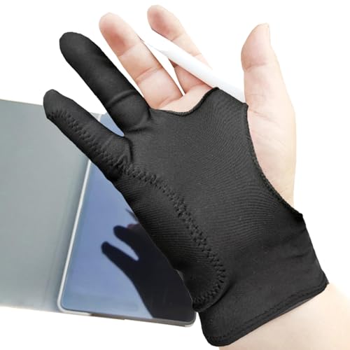 Anti-Touch-Handschuh | Künstlerhandschuh mit Zwei Fingern - Zeichentablett-Handschuh Zwei-Finger-Glatt-Elastizität für -Stift-Bleistift-Skizzieren Malen rechte oder Linke Hand von JCZVQPAB