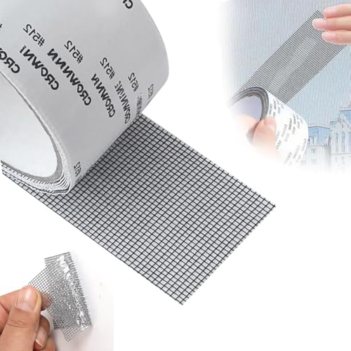 JClorix Fliegengitter Reparatur Klebeband, 5 cm x 10 m Selbstklebendes Reparatur-Set für Moskitonetz, Zelt, Dachfenster, Poolnetze & Insektenschutzgitter, Wasserdichtes PET Material (Schwarz) von JClorix