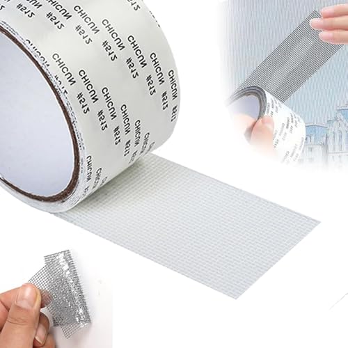 JClorix Fliegengitter Reparatur Klebeband, 5 cm x 10 m Selbstklebendes Reparatur-Set für Moskitonetz, Zelt, Dachfenster, Poolnetze & Insektenschutzgitter, Wasserdichtes PET Material (Weiß) von JClorix