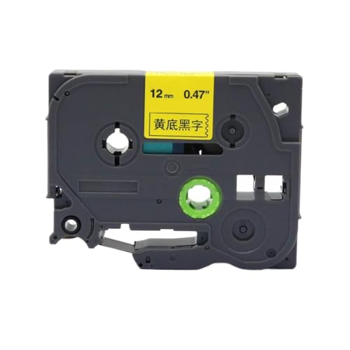 JCxYGAP 12 mm kompatibel mit Bandkassette PT-P710BT TZ231 TZ241 TZ251 Laminiertes Band(5PCS-Black on Yellow) von JCxYGAP