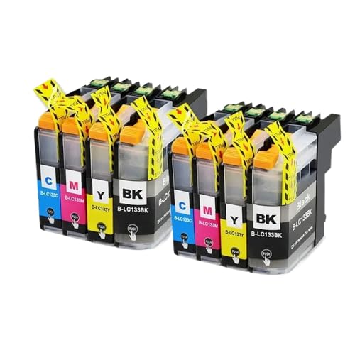 JCxYGAP Kompatibel mit 4Color LC133 Ink-Patrone MFC-J245 MFC-J470DW MFC-J475DW MFC-J650DW MFC-J870DW MFC-J4410DW(2 Set) von JCxYGAP