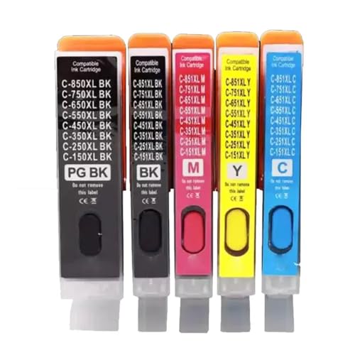 JCxYGAP Kompatibel mit PGI 150 CLI 151 Tintenpatronendrucker IP7210 MG5410 MG5510 MG6410 MG6610 MG6310 MG5610 MX921 MX721 IX6810(5Color 1set) von JCxYGAP