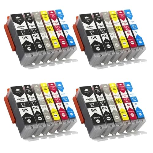 JCxYGAP Kompatibel mit PGI 570 CLI 571 XL CLI 551 XL Tintenpatron(6Color 4set) von JCxYGAP