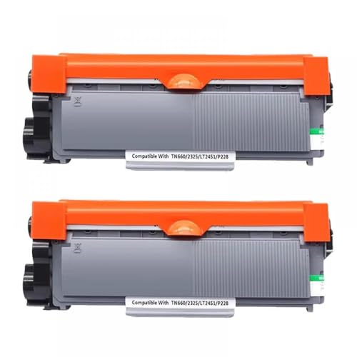 JCxYGAP Kompatibel mit TN660 TN2320 Toner Patronen HL-L2300D 2365DW 2340DW 2320D 2360DW 2380DW 2360DN Drucker TN2345 TN2350 TN2380 TN2375(2 pcs TN660) von JCxYGAP