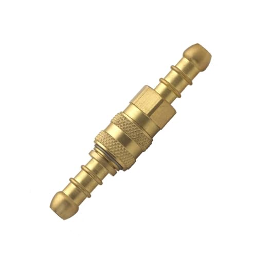 JD Brands Schnellspann-Gaskupplungsdüse 8 mm x 8 mm – Inline-Schlauchverbinder aus Messing für Propan & Butan – ideal für Grills, Campingkocher, Terrassenheizungen & Kochen im Freien (ohne Clips) von JD Brands