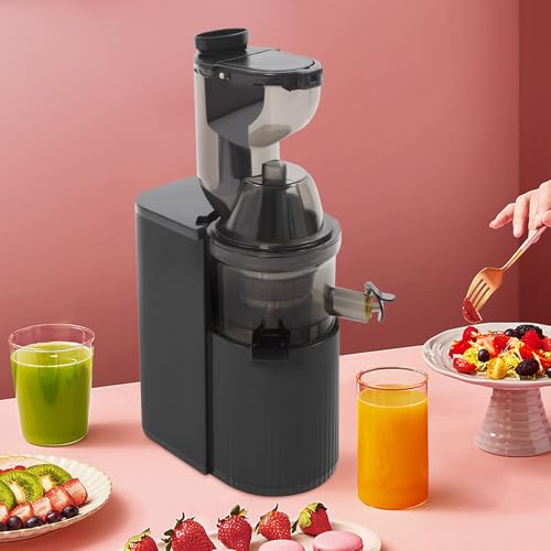 Entsafter Slow Juicer 48 U/min, 800W Saftpresse mit 3.15" Extra Breitem Einfüllschacht, Leise & hohe Saftausbeute bis 98.5%, Easy Clean, rückwärts Funktion für Obst Gemüse, inkl. Reinigungsbürste von JDBDU