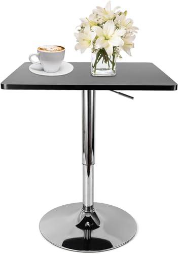 JDBDU Stehtisch Bistrotisch - Höhenverstellbare Füße 70-90cm Partytisch Empfangstisch Theke Bar Tisch 360° Drehbar Tisch Bartisch von JDBDU