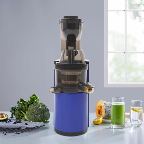 Kaltpresse Entsafter 800W 48U/min Slow Juicer, Leiser Saftpresse mit 8cm Einfüllöffnung, 98,5% Saftausbeute für Obst & Gemüse, Leiser Fruchtentsafter - Easy Clean Entsafter mit 2 Ausgängen, Blau Kaltpresse Entsafter 800W 48U/min Slow Juicer, Leiser Saftpresse mit 8cm Einfüllöffnung, 98,5% Saftausbeute für Obst & Gemüse, Leiser Fruchtentsafter - Easy Clean Entsafter mit 2 Ausgängen, Blau von JDBDU