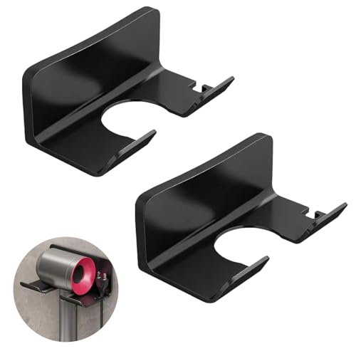 JDCMEI 2 Stück Haartrocknerhalter, Föhn Halterung, Fönhalter Ohne Bohren, Wandhalterung für Haartrockner, Haartrocknerständer, Universelle Fönhalterständer Geeignet für die Meisten Haartrockner von JDCMEI