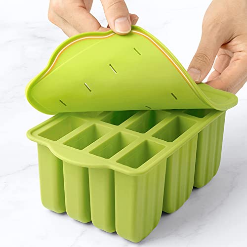 JDF Kreative 12 Eisformen, Silikoneis-Gitter-Eislutscher-Formen, Eiscreme-Sommer-DIY-Eislutscher-Formen, lebensmittelechte Eislutscher-Formen für Kinder und Erwachsene-gree JDF Kreative 12 Eisformen, Silikoneis-Gitter-Eislutscher-Formen, Eiscreme-Sommer-DIY-Eislutscher-Formen, lebensmittelechte Eislutscher-Formen für Kinder und Erwachsene-gree von JDF