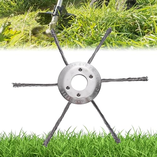 JDHTMTCBGX Unkrautschneiderkopf, universeller Stahldraht-Trimmerkopf, gedrehter Stahldraht, langlebiger Stahldraht-Trimmerkopf zum Entfernen von Rasen, Terrassen usw. (230 mm - 6 Klingen-25,4 mm) von JDHTMTCBGX
