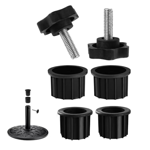 6 Stück Schirmständer Ersatzteile, Hofschirmsockel Ersatzteile Outdoor Regenschirm Loch Ring Stecker Abdeckung mit M8 Gewindeschraube Ersatz Handknauf Hinterhof Hoftisch Decks von JDIEOQA