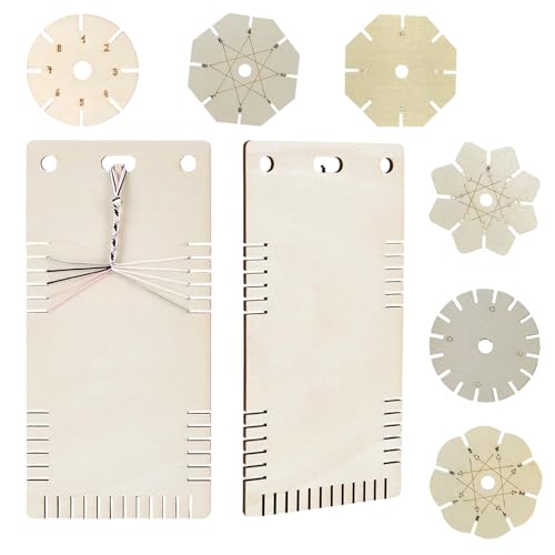 JDIEOQA 8 Stück Flechtscheibe Armbänder Knüpfen Knüpfstern Aus Holz Perlen Weben Set Für Armbänder Geburtstag Festival Geschenke JDIEOQA 8 Stück Flechtscheibe Armbänder Knüpfen Knüpfstern Aus Holz Perlen Weben Set Für Armbänder Geburtstag Festival Geschenke von JDIEOQA