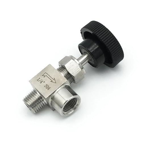 1/8 1/4 3/8 1/2 Zoll männlich zu weiblich Ellenbogen 90 Grad Nadelventil Kran Ellenbogen 304 Edelstahl 1 Stücke(1/8",BSP) von JDILFUNU