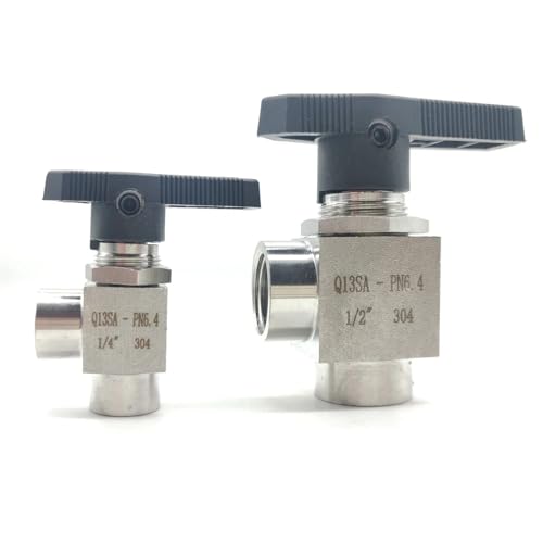 1/8 1/4 3/8 1/2 zoll NPT Weibliche Abschaltung Kugelhahn 90 Grad Ellenbogen 304 Edelstahl 1Pcs(1/4",BSPP) von JDILFUNU