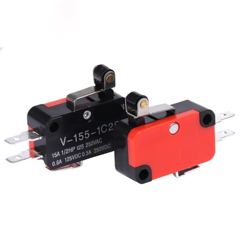 10 Stück Berührungsschalter V-155-1C25 Endschalter kurzes Scharnier Rollenhebelarm von JDILFUNU