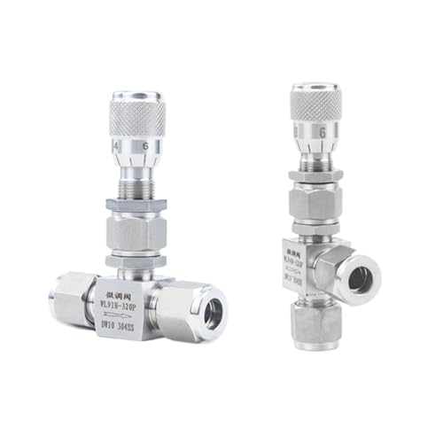 3–12 mm Edelstahl 304 Nadelventil, Regulierungsdosierventil, 1 Stück (1,59 mm, 1 l16 Zoll, Winkel 90 Grad) von JDILFUNU