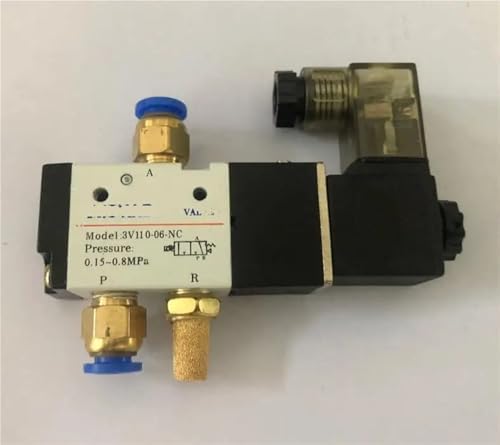 3V110-06 Magnetventil 3-Wege-pneumatisches Luftregelventil Elektrisches Gasmagnetventil 1St(4mm Fitting,AC110V) von JDILFUNU