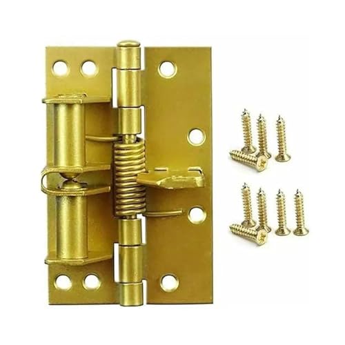 4 Zoll Feder Selbstausrichtendes Scharnier Positionierung Türschließer Automatische Schließung Tür Abnehmbare Federscharniere 1St(XK572 Gold) von JDILFUNU