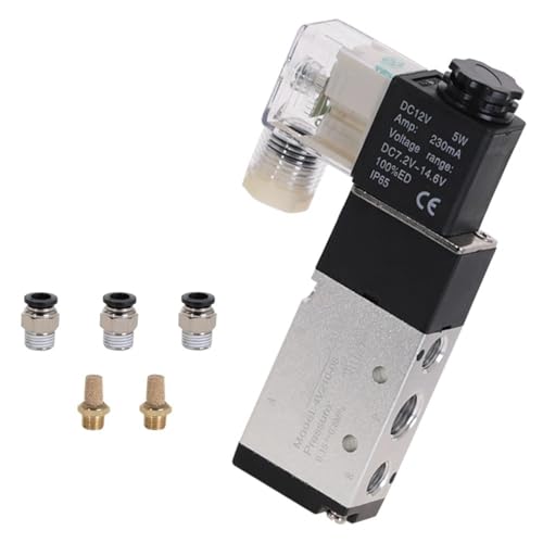 4V210-08 Pneumatisches elektrisches Magnetventil 5-Wege-2-Position 1 Stück(4V210-08 w PC10-02,DC24V) von JDILFUNU