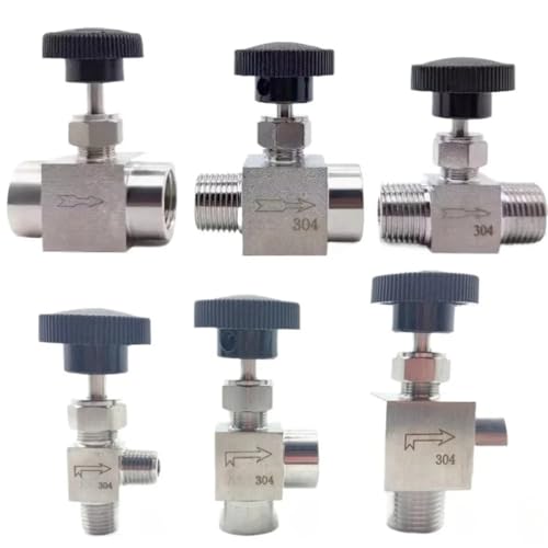 NPT Weiblich Männlich Ellenbogen Nadel Ventil Kran 304 Edelstahl Flow Control 1Pcs(1/8",BSP_STRAIGHT_FEMALE-FEMALE) von JDILFUNU