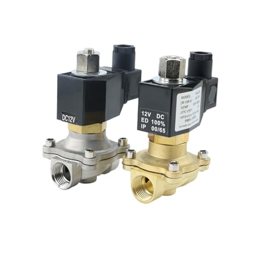 Normalerweise offenes Messing-/Edelstahl-Magnetventil DN15 DN20 mit FKM-Dichtung, 1 Stück (DN15, Messing_DC12V) von JDILFUNU