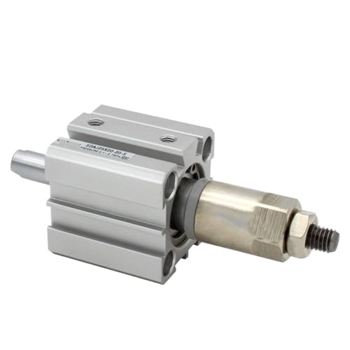 SDAJ20 Bohrung 20mm Einstellbarer Hub Kompakter Luftzylinder Doppeltwirkend 1St(SDAJ20X75-50,Nill) von JDILFUNU