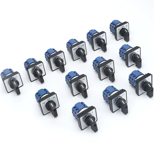 SZW26/LW26-20, 64 x 64, 48 x 48 mm, Schalttafelmontage, 20 A, 660 V, 2 Phasen, 8 Schrauben, Nocken-Drehschalter, 1 Stück (0-2,2, 0, 1, 2, 64 x 64 mm) von JDILFUNU