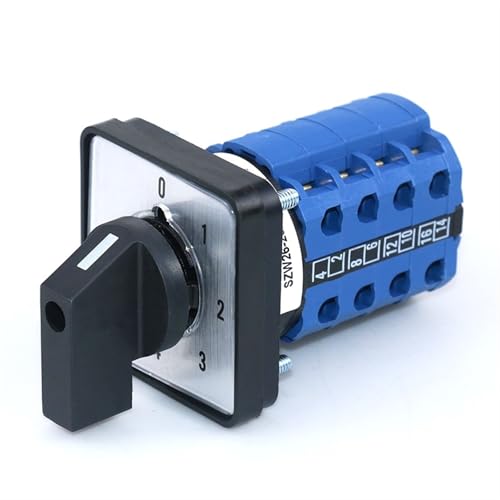 SZW26/LW26-20/0-4.4 20 A Vierpolig 16 Klemmen 64 x 64 48 x 48 mm Drehnockenschalter, 1 Stück (0-4,4, 48 x 48 mm) von JDILFUNU