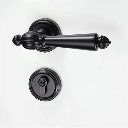 Türgriffschloss aus schwarzer Zinklegierung, for den Innenbereich, geräuschlose Sicherheitstürschlösser, geteiltes mechanisches Goldschloss, Möbelbeschläge, Schlösser, 1 Stück(Black) von JDILFUNU