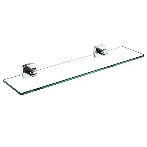 JDJXYNSRT Glasregal Badezimmer Duschregal Glasregal Organizer Halter Rechteckige Badezimmer-Hardware Shampo Spiegel Frontregal Wandhalterung Regal mit Zwei Chrom-Finish(60cm) von JDJXYNSRT
