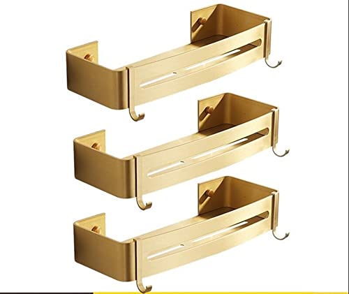 JDJXYNSRT Schwebende Regale Badezimmer-Eck-Duschregale, gebürstetes Gold, WC-Waschtisch, dreieckiges Badezimmer-Aufbewahrungsregal, Wandmontage, Stanz- und Wandbehang, Shampoo-Duschgel-Organizer-Regal JDJXYNSRT Schwebende Regale Badezimmer-Eck-Duschregale, gebürstetes Gold, WC-Waschtisch, dreieckiges Badezimmer-Aufbewahrungsregal, Wandmontage, Stanz- und Wandbehang, Shampoo-Duschgel-Organizer-Regal von JDJXYNSRT